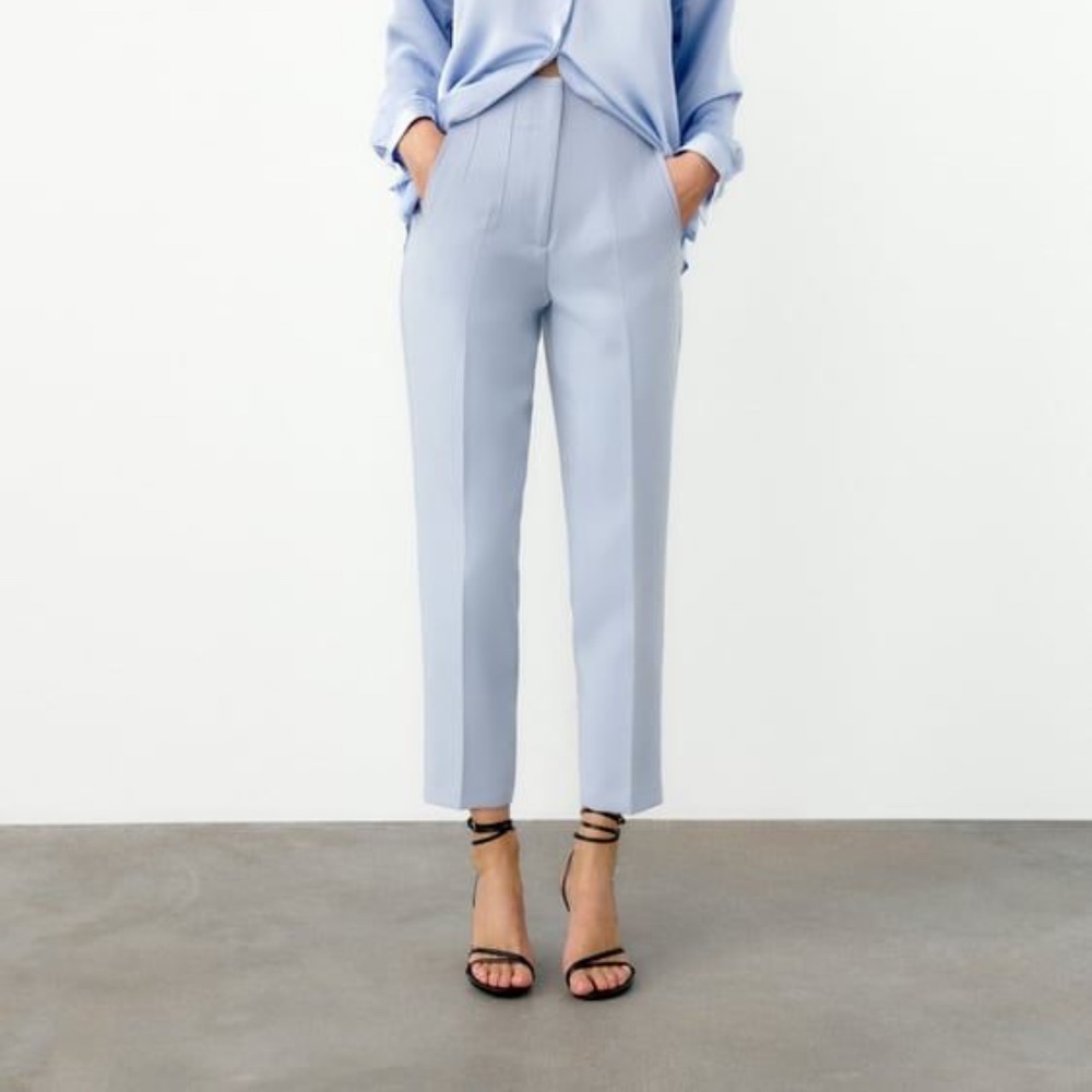 Zara High Waisted Pant blue lavender size xs